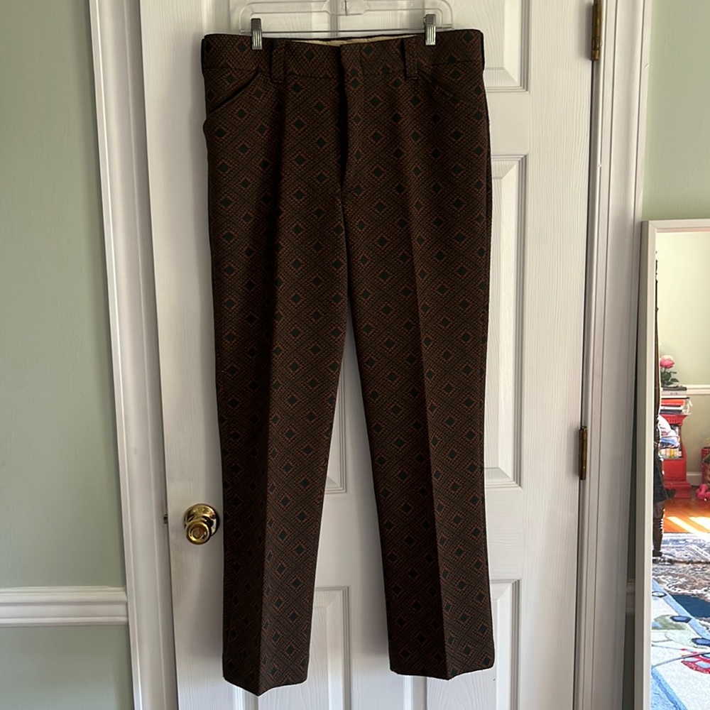 Vintage Pleated Poly Pants